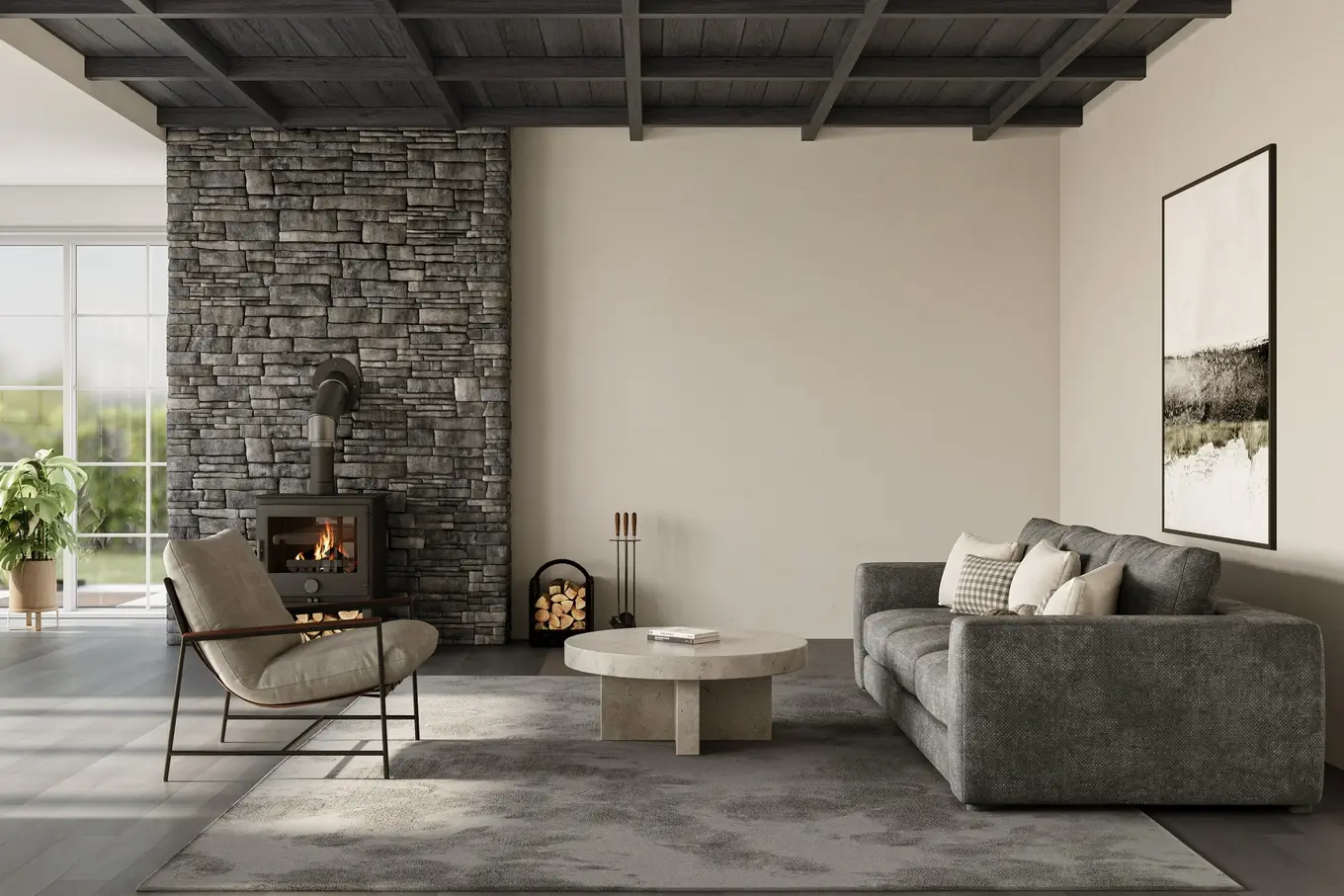 kamienny stolik w salonie